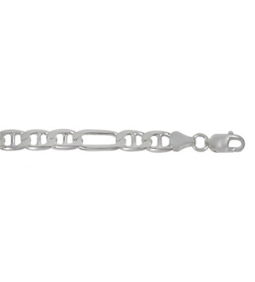 6.5mm Figarucci Chain, 8" - 24" Length, Sterling Silver